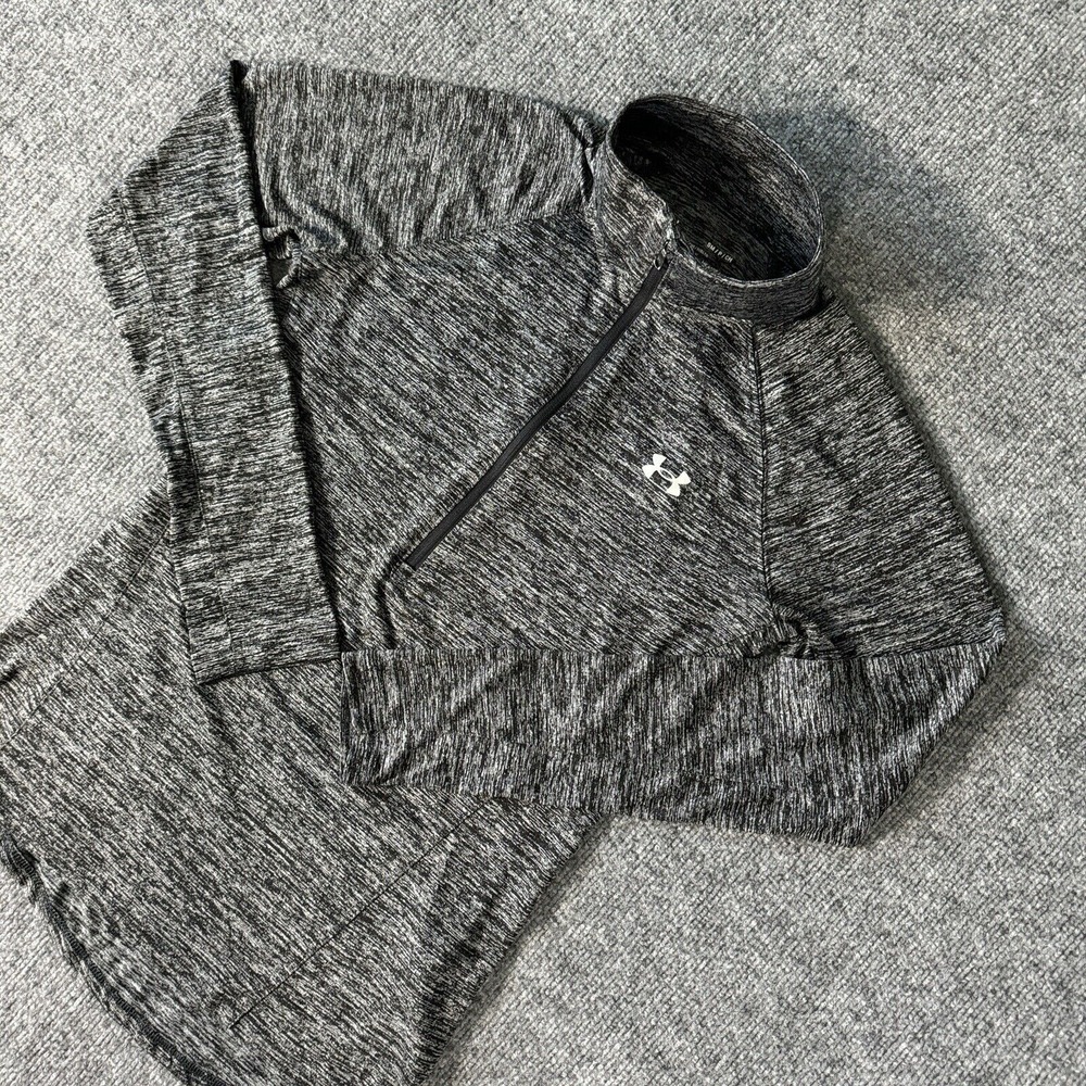 Under Armour Sweater Womens Small Half Zip Black Heather Pullover